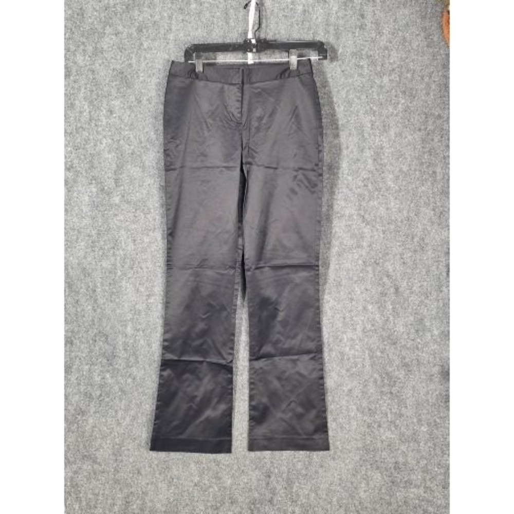 Womens 2 Dress Pants Flare Leg Black Stretch Sateen Slacks The Limited